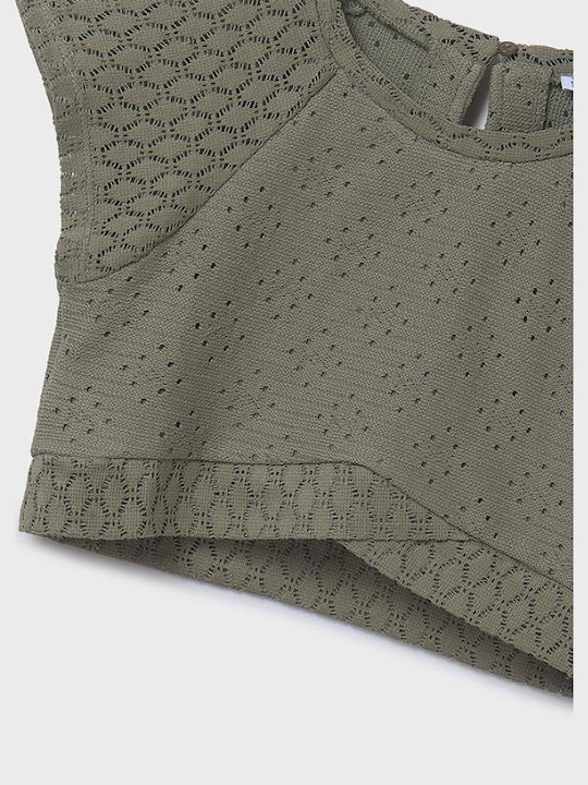 Kids' Crop Top Short Sleeve Khaki