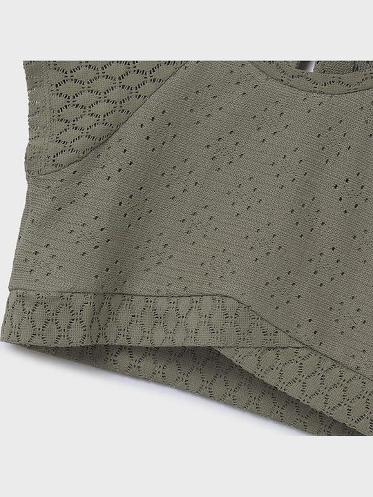 Kids' Crop Top Short Sleeve Khaki