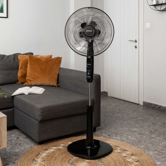 Morris Pedestal Fan 60W 40cm Diameter with Remote Control Black
