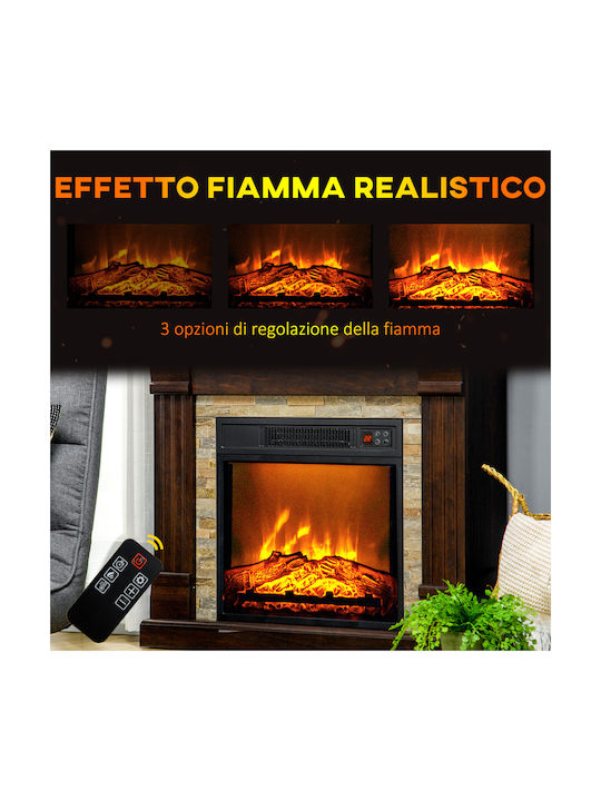 HomCom Под Електрическа печка 1800W 80x21.6см Кафяв