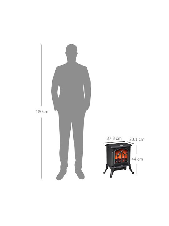 HomCom Boden Elektrischer Kamin 1500W Schwarz