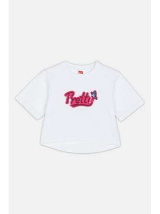 Kids Top Short-sleeved White Pretty