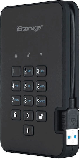 iStorage diskAshur 2 USB 3.1 Външен HDD 1TB 2.5" Черен