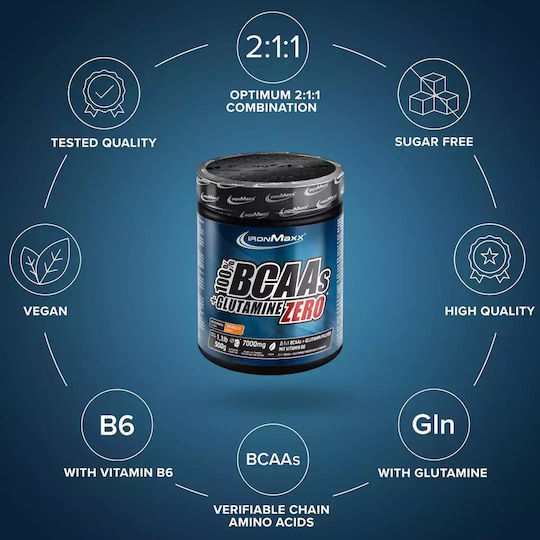 IronMaxx Bcaas + Glutamine Zero 500гр 100мл Праскова