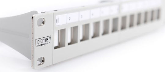 Digitus Keystone Patch Panel für Rack 1U 10" 12 Ports Gray