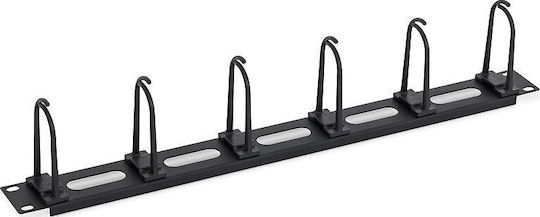 19'' Patchpanel 1HE 6x Große Snap-in-Anschlüsse Ovale Löcher Schwarz RAL9005