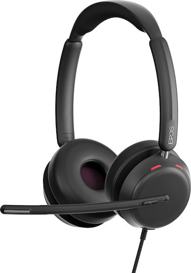 Epos IMPACT 860 UC DUO Auf dem Ohr Multimedia-Headsets mit Mikrofon und Verbindung USB-A / USB-C in Schwarz Farbe