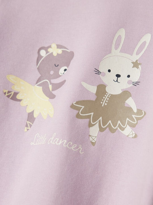 Kids Long-Sleeved Lilac Top Rainbow