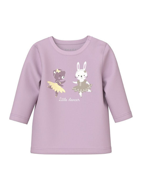 Kids Long-Sleeved Lilac Top Rainbow