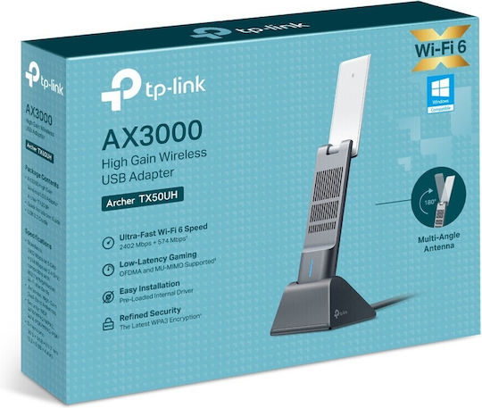 Мрежов адаптер Tp-link Archer Tx50uh 3000 Mbps Безжичен Ax Usb 3.0 2 вътрешни антени