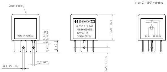 Relay Power Supply Current Bosch 0 332 015 006