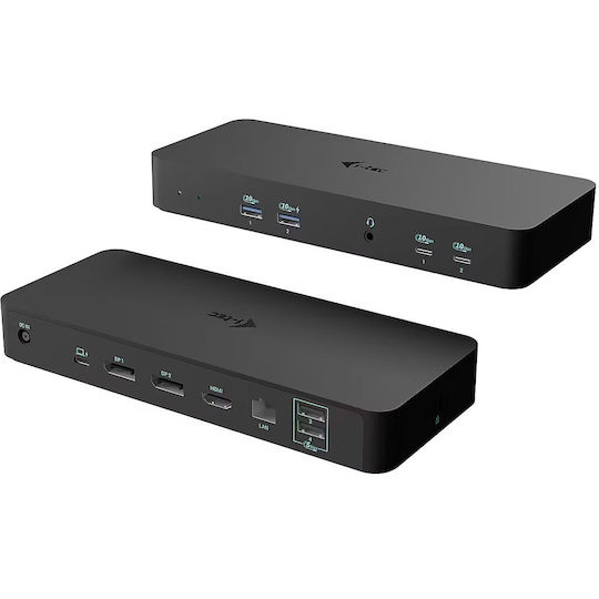 i-tec Display USB-C Docking Station με HDMI/DisplayPort 4K PD Ethernet και σύνδεση 3 Οθονών Μαύρο