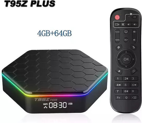 TV Box T95Z Plus 4K UHD με WiFi USB 2.0 4GB RAM και 64GB Αποθηκευτικό Χώρο με Λειτουργικό Android 12.0