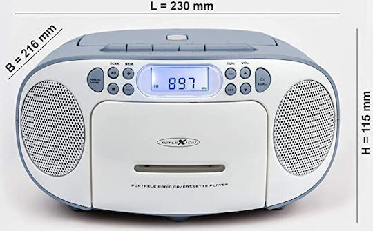 Reflexion Portable Sound System with USB Radio Blue