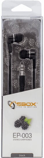 Sbox Ακουστικά Ψείρες In Ear EP-003 Μαύρα