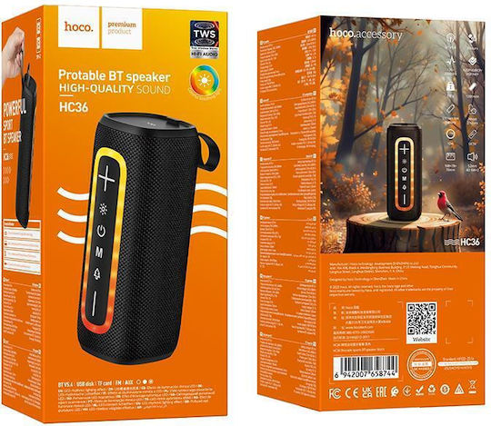 Hoco HC36 Brocade Sports Bluetooth Speaker 10W with Radio and Battery Life up to 3 hours Black
