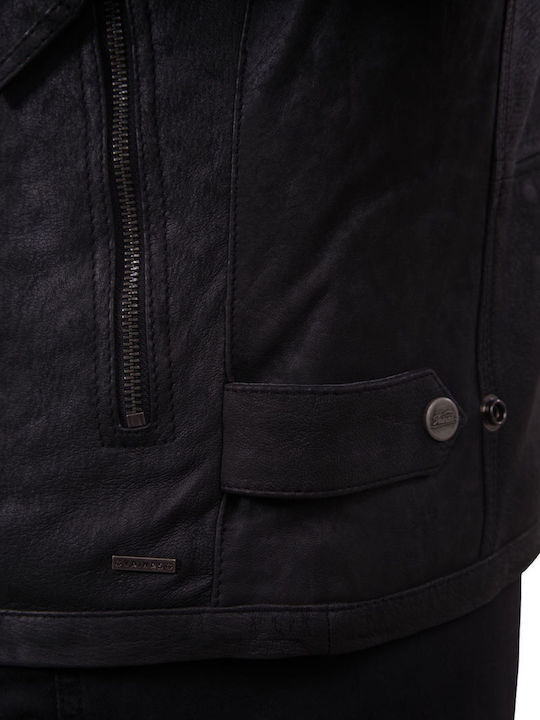 Oscar Vintage Lederjacke Jacke Schwarz