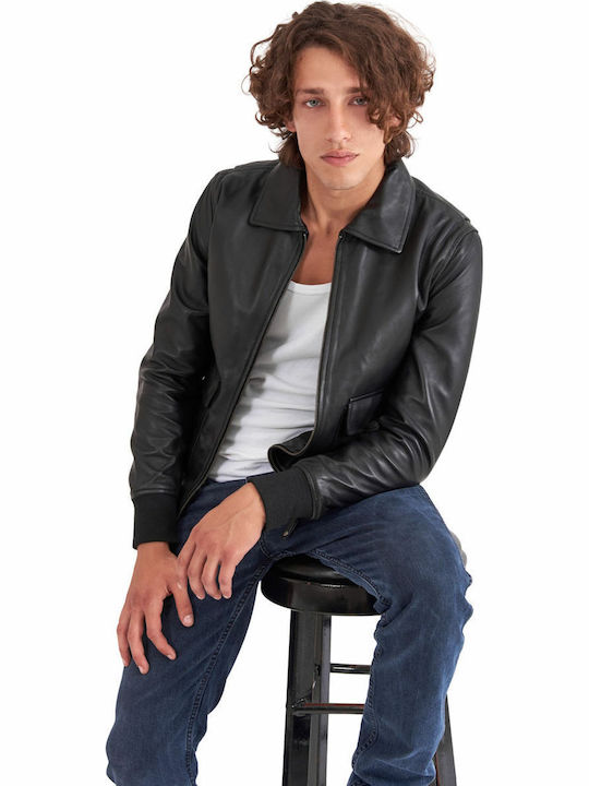 Juliet Sheep Leather Jacket Black
