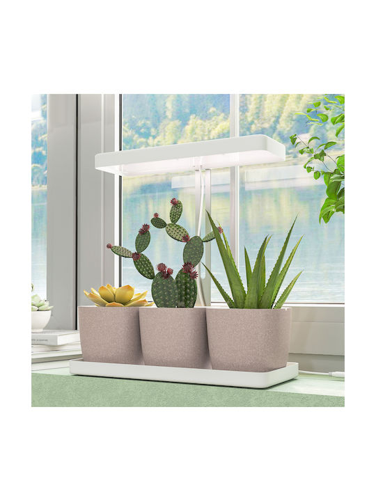 Outsunny Self-watering Pot Plastic White 45x18.8x47.8cm.