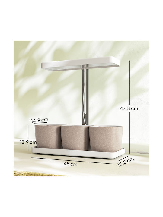 Outsunny Self-watering Pot Plastic White 45x18.8x47.8cm.