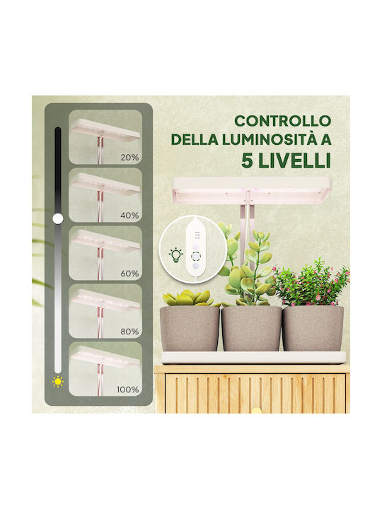 Outsunny Self-watering Pot Plastic White 45x18.8x47.8cm.