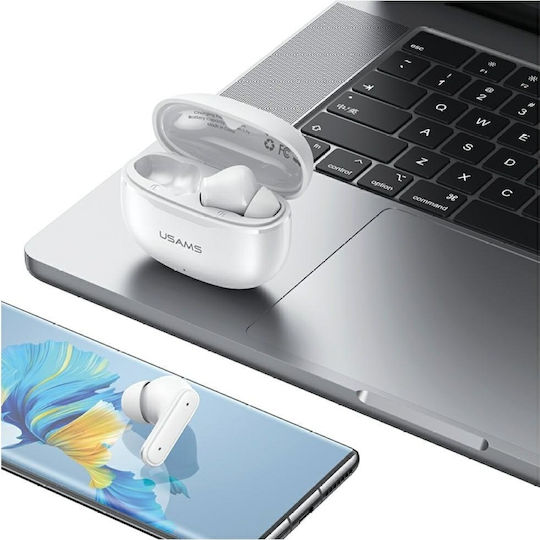 Usams E05 In-Ear Bluetooth-Freisprecheinrichtung Kopfhörer mit Ladeetui Weiß