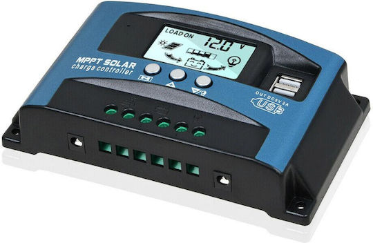 Taggo Solar Controller Mppt Pwm 100a 1200w/12v 1200w/24v Dual Usb Lcd Display App Control