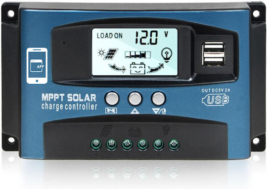 Taggo Solar Controller Mppt Pwm 100a 1200w/12v 1200w/24v Dual Usb Lcd Display App Control