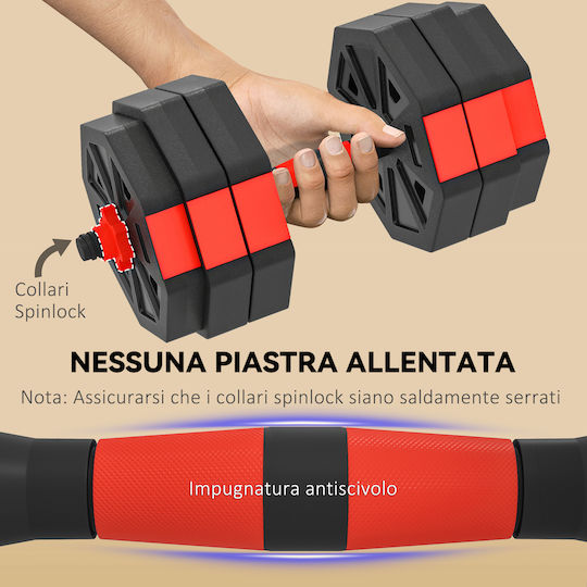 Sportnow Αλτήρες Σετ με Μπάρα Συνολικού Βάρους 30kg με Βάση