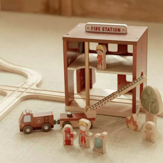 Little Dutch Fire Station Vehicle Wooden for 24+ Months