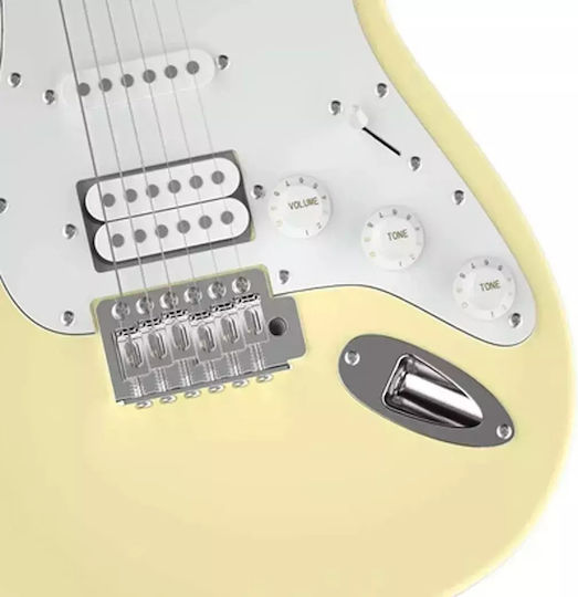 Donner Set Chitară Electrică Stratocaster Albă cu Husă