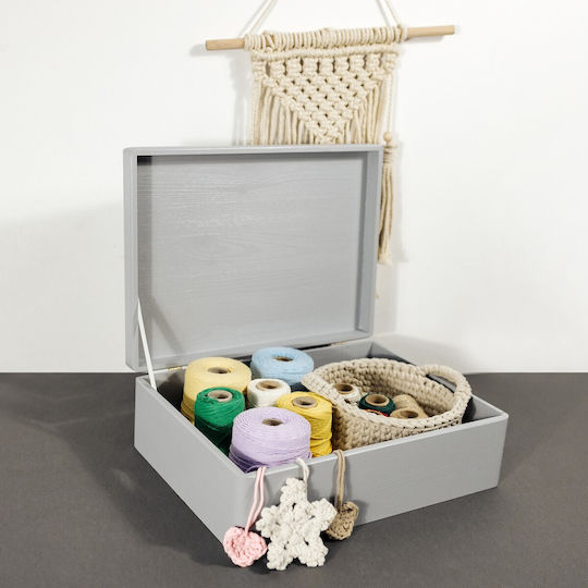 Creative Deco Xl Gray Large Wooden Storage Box Lid 40 X 30 X 14 Cm + 1 Cm Without Handles Decorative Chest Ideal Documents Keepsakes Toys Tools