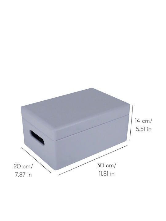 Creative Deco Gray Large Wooden Storage Box 30 X 20 X 14 Cm + 1 Cm Handles Lid Decorative Chest Perfect Documents Memorabilia Toys Tools