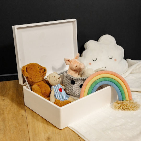 Creative Deco Xl White Large Wooden Storage Box Lid 40 X 30 X 14 Cm + 1 Cm Without Handles Decorative Chest Ideal Documents Keepsakes Toys Tools