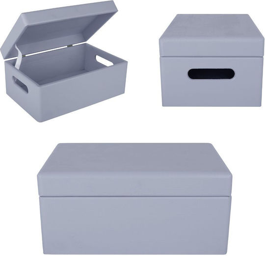 Creative Deco Große Graue Holz-Aufbewahrungsbox 30 x 20 x 14 cm + 1 cm Griffe Deckel Dekorative Truhe Perfekt für Dokumente Erinnerungsstücke Spielzeug Werkzeuge