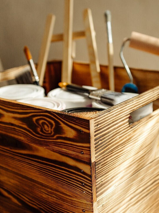 Creative Deco Wooden Burned Box Suitable Kallax Shelves 33x37x33cm Box Handles Natural Organizer Box Diy Gift Decoration Documents Tools Toys