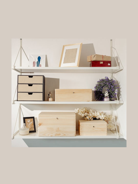 Creative Deco Large Wooden Box Lock Lid Decoration 30 X 20 X 13 Cm + 1cm Without Handles Wooden Chest Documents Toys Tools