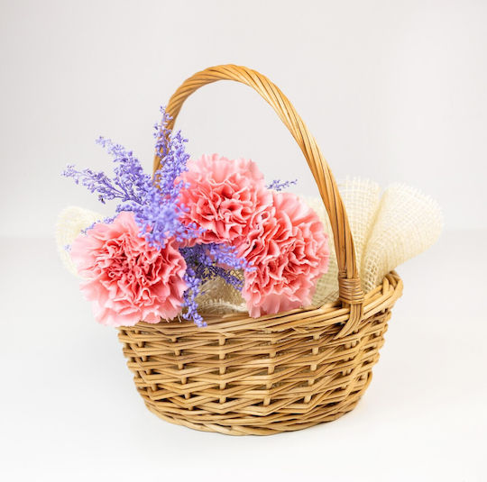 Creative Dekorativer Korb Korbweide mit Griffen Beige 22x22x26cm