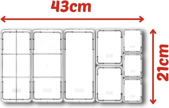 Schubladenorganisator mit Schubladen & Trennzeichen Transparent