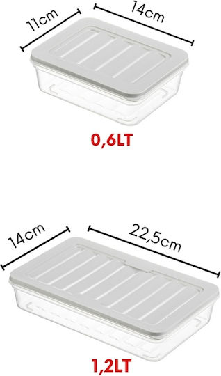 GinzaMaison Kunststoff Transparente Mittagsbox 1.2lt