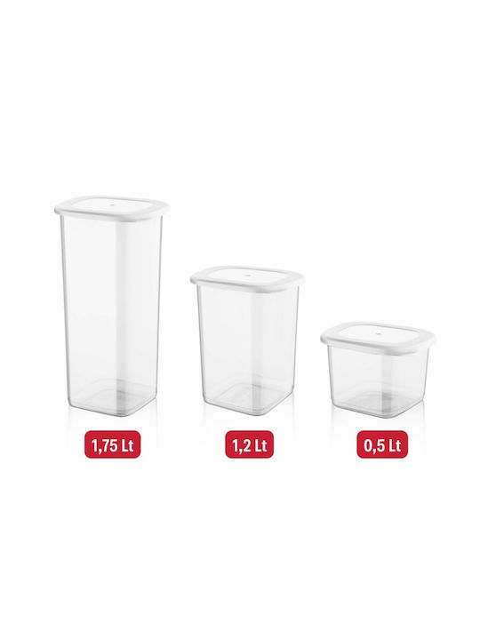 Set 12 Bucăți Vaze Pentru Paste / Zahăr / Cereale Cu Capac Plastic Transparent 1750ml 12 Bucăți