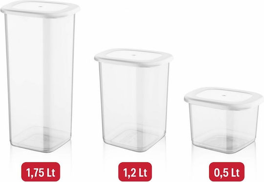 Set of 12 Jars for Pasta Sugar Cereals with Plastic Transparent Lid 1750ml 12 Pieces