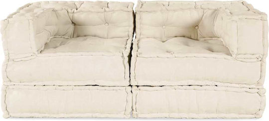Bean Bag Sofa Poof Cream 70x70x56cm
