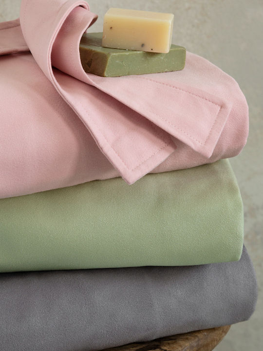Μπουρνούζι Λεπτό Μικροϊνες Κουκούλα Dusty Pink