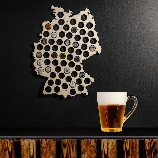 Creative Wooden Germany Map Beer Caps 32.5 X 44 X 0.5 Cm Map Collecting 64 Bottle Caps Handmade Wall Decoration Gift Beer Bar Lovers