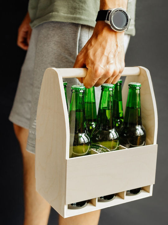 Creative Tabletop Wooden Wine Rack Beige 24x16x30cm