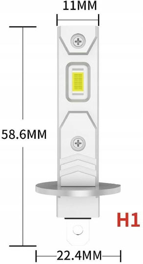 Interlook Λάμπα Αυτοκινήτου H1 Canbus LED 6000K Ψυχρό Λευκό 12V 80W