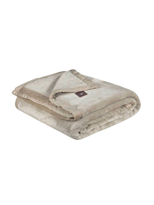 Greenwich Polo Club 3972 Samtige Übergröße Decke 240x250cm Taupe