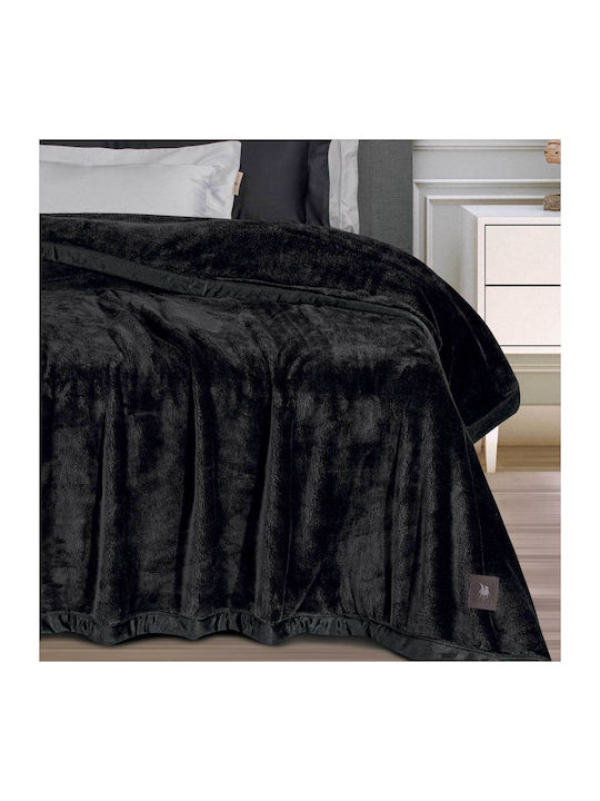 Greenwich Polo Club 3975 Κουβέρτα Βελουτέ Υπέρδιπλη 240x250εκ. Black