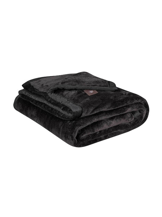 Greenwich Polo Club 3975 Κουβέρτα Βελουτέ Υπέρδιπλη 240x250εκ. Black